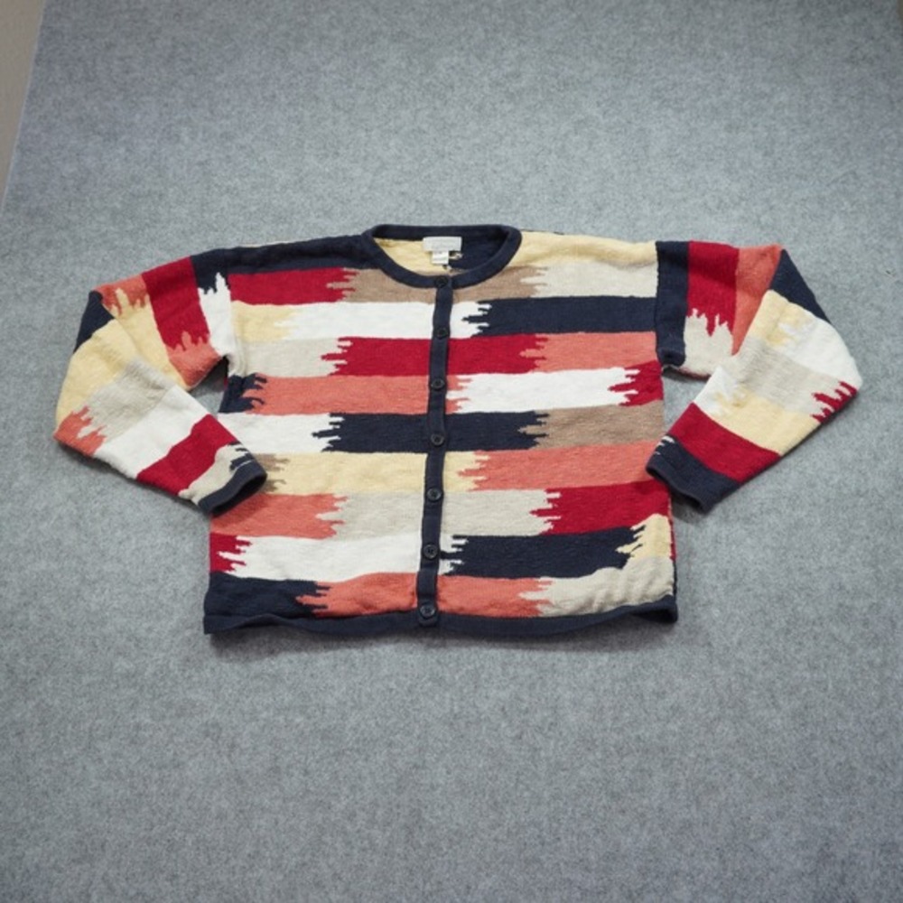 Vintage Christopher‎ & Banks Cardigan Sweater Ikat Stripe Western Cottagecore